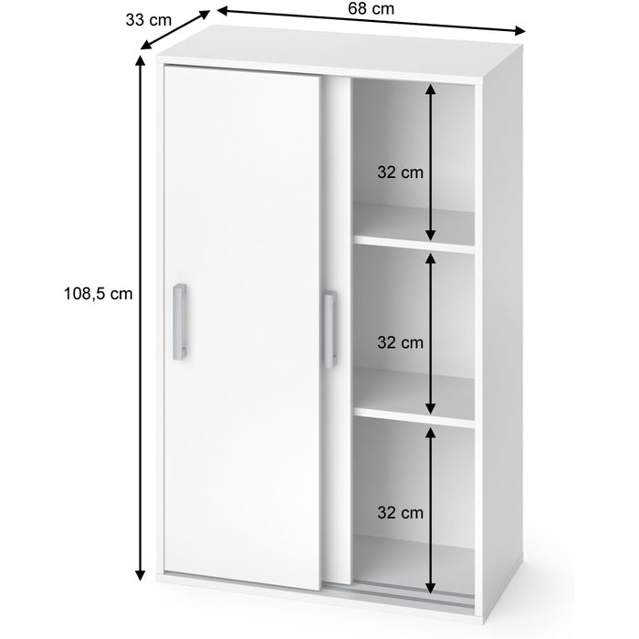 Шафа Vicco Falk, шафа з орними дверима, біла, 68 x 108 см