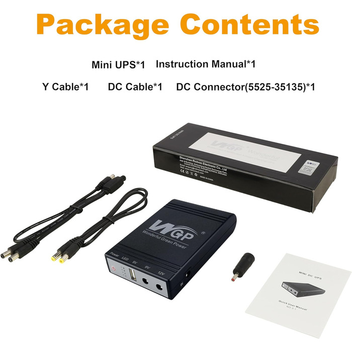 Міні-UPS Джерело безперебійного живлення, UPS 10400mAh акумуляторна батарея, резервне живлення/пауербанк 5V USB, 9V, 12V DC для WiFi роутерів, модемів, POE камер, телефонів сигналізації