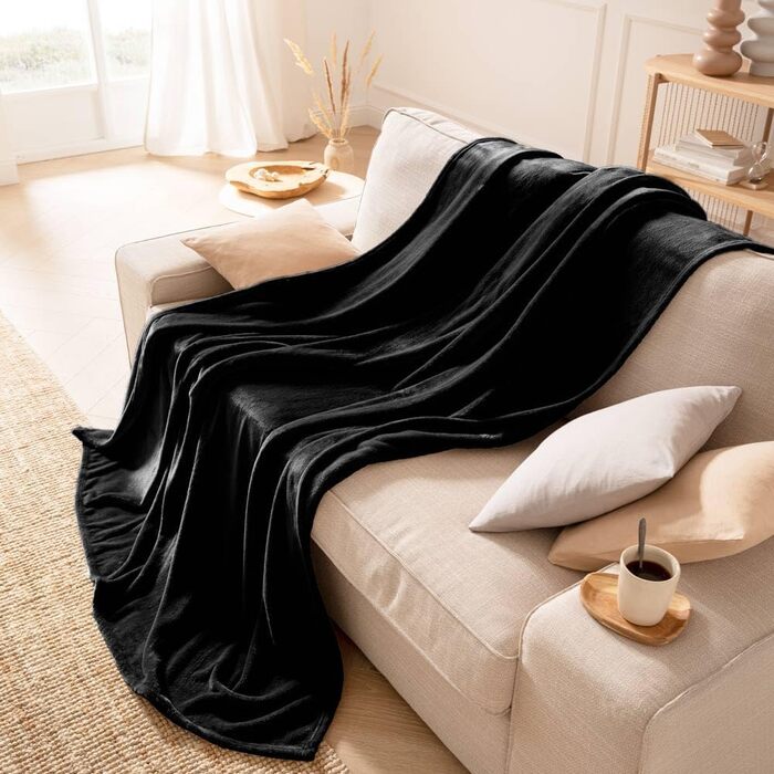 М&39яка ковдра з полярного флісу Чорна 150x200