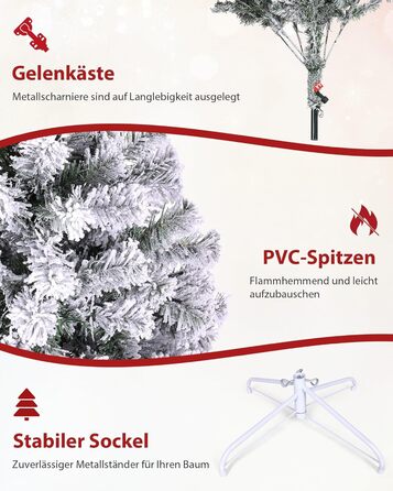 Штучна ялинка з вогнями 180 см біла Himimi