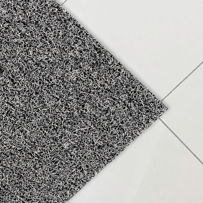 Ультралюксний міцний килимок для дверей, що вловлює бруд, нековзний дренажний вхідний килимок 80 x 50 см вініловий килимок з рулону, брудо- та пилозахист, скребок для вулиці без підкладки та краю, чорно-білий 50 x 80 см (прямокутний)