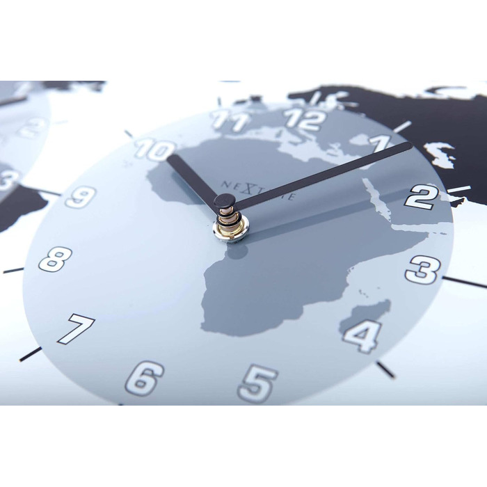 Настінний годинник NeXtime 'MONDIAL з 3 циферблатами, скло, 50 x 18,6 см