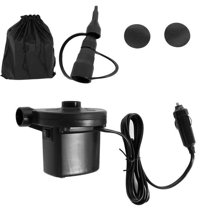 Надувний матрац Ejoyous Car SUV, портативний товстий надувний матрац з повітряним насосом та двома подушками для подорожей, кемпінгу та активного відпочинку на свіжому повітрі 174 x 126 см (чорний)