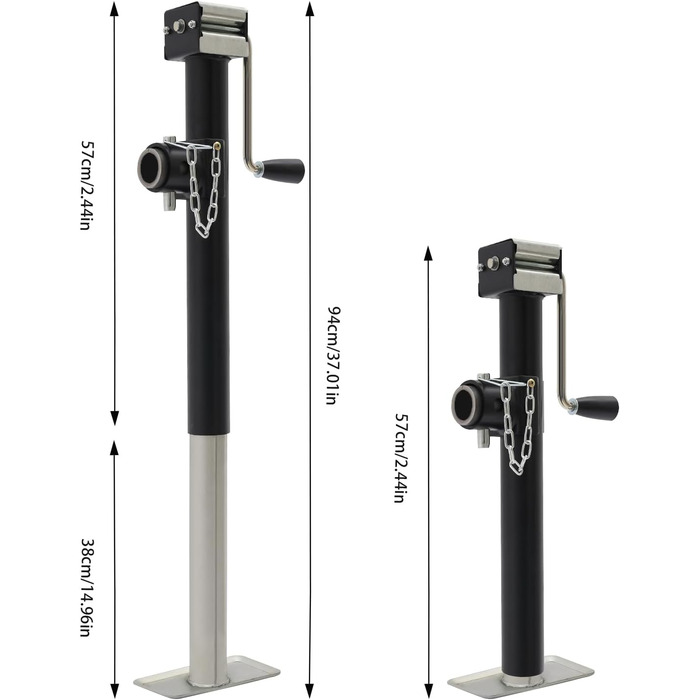 Опори для причепа, 2.27T Підйомник для паркування Підйомник для причепа 57 см-94 см Регулюється по висоті для автомобіля, вантажівки, причепа, кемпера та транспортера