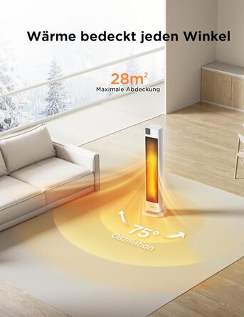 Енергозберігаючий тихий тепловентилятор Midea NTH20-22GR(WH) з пультом дистанційного керування, керамічний тепловентилятор PTC 200