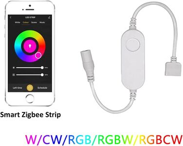 Міні-контролер ZigBee, низьковольтний, 12 В, 24 В, для світлодіодних стрічок, Tuya і HUE, сумісний з Alexa і Google Home (1 канал)