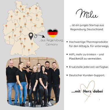 Термос Milu, ізольована пляшка, 1 л, 750 мл, 500 мл - ізольована пляшка для пиття з нержавіючої сталі, 100 герметична, з подвійною ізоляцією (чорна, 1000 мл) 1000 мл чорний