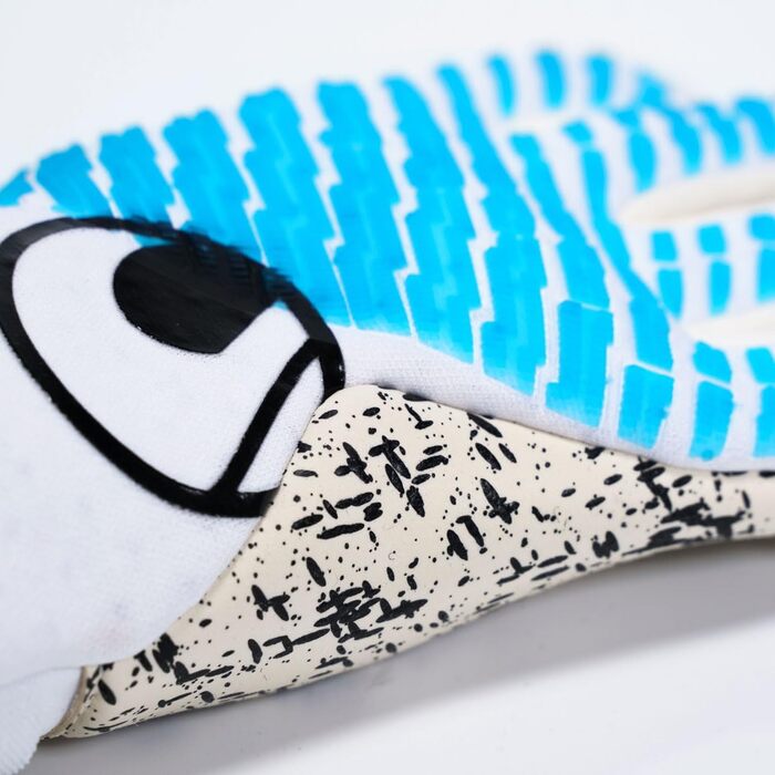 Рукавички для воротарів Uhlsport для футболу Cybertec - Supergrip 10 білі/кіберблакитні/чорні