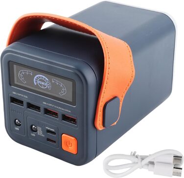 Портативна електростанція ASHATA, аварійне джерело живлення для зовнішнього використання з літієвим акумулятором ємністю 60000 мАг, двонаправлена швидка зарядна станція для відключень електроенергії на природі під час кемпінгу (синя)