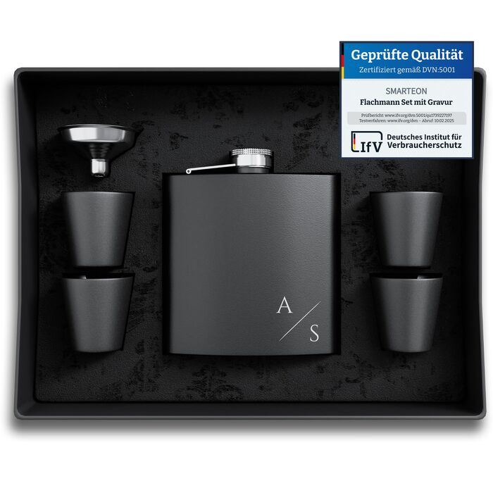 Набір фляжок з гравіюванням - Персоналізований з іменем - Ідея подарунка для весілля та чоловіків - Нержавіюча сталь (Дизайн 8)