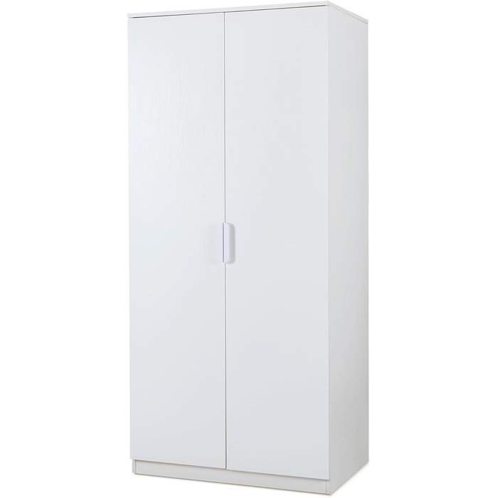 Шафа Eiselfing, 2-дверна шафа, 176 x 80 x 52 см, Шафа для спальні, 1 вішалка для одягу, 1 відділення, Білий, 176 x 80 x 52 см - 1 відділення