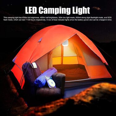 Світлодіодний кемпінговий ліхтар аварійного акумуляторного зарядного пристрою для кемпінгу, відкритий, походи, риболовля, намет, світло