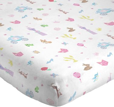 Комплект постільної білизни Disney Princess Cut Paper 100 бавовна, 3 предмета, розмір односпального ліжка 135x200 см - підодіяльни