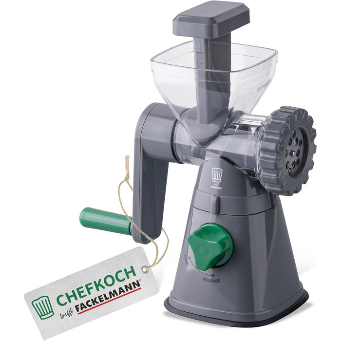 М'ясорубка FACKELMANN Chefkoch з насадкою для тіста - роторна м'ясорубка для м'яса або як прес для тіста для випічки - 2 перфорова
