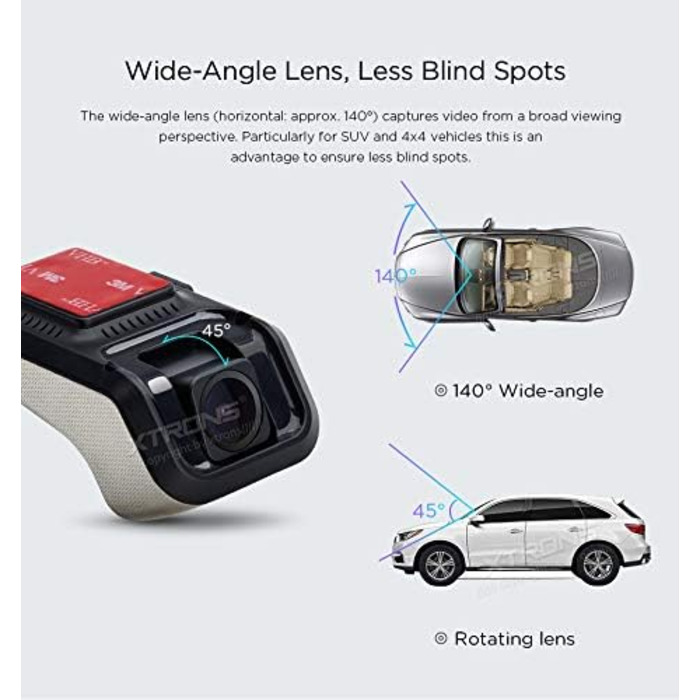 Автомобільна камера Автомобільний відеореєстратор Відеореєстратор Приладова камера 140 Ширококутова камера USB Міні-рекордер, нічн