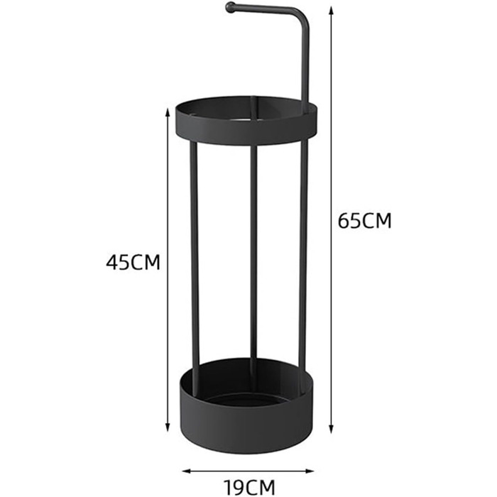 Підставка для парасольки Круглий металевий окремо стоячий тримач для парасольки з чашею для дощу, підставка для парасольки для входу в приміщення, вінтажна підставка для парасольки