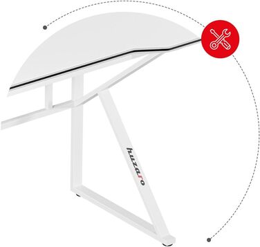 Комп&39ютерний стіл, ігровий стіл, офісний стіл, стіл для ПК - 120 x 60 см - два отвори для прокладання кабелів - ігровий домашній офіс - сталевий каркас, стільниця з вуглецевого волокна - білий, 1.6 White -