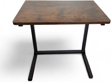 С-подібний журнальний столик для дивана з регульованою висотою, столик для ноутбука для дивана та ліжка, рустикальний коричневий