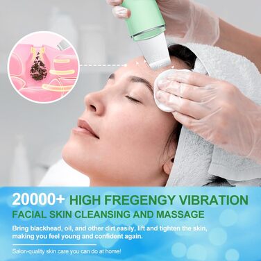 Скраб для шкіри ACWOO, пристрій для ультразвукового пілінгу для обличчя, ультразвуковий пристрій для обличчя для сяючої шкіри, лопатка для обличчя для видалення чорних крапок, засіб для очищення пір зелений