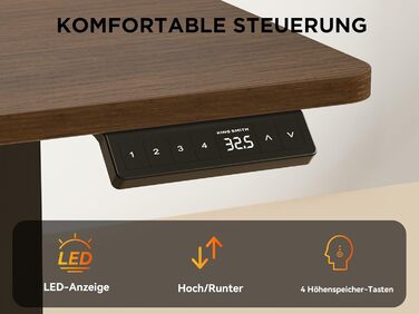 Подібний електричний стіл з регульованою висотою, 190 x 150 см, кутовий стіл, регульована висота, комп&39ютерний стіл з можливістю роботи сидячи та стоячи з органайзером для кабелів для офісу, ігровий, чорний горіх, 190 x 150 см