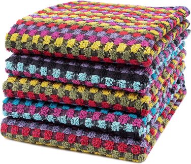 Набір з 5 чайних рушників, універсальні рушники, 45x90 см, бавовна, кольорові 45 x 90 см Кольорові