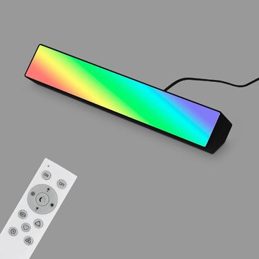 Розумний лайтбар LED, працює з Storeo Alexa, WiFi, голосове управління RGB, CCT, ігрова лампа, підсвічування телевізора, пульт дистанційного керування, чорний, 45 Вт, 255x45 мм (ШхВ), 7379-015