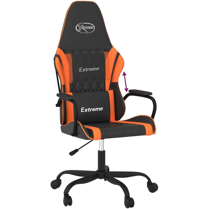 Ігрове крісло INLIFE чорно-помаранчеве зі штучної шкіри, Меблі, Крісла, Ігрові крісла, Помаранчеве, 15,15 кг, 3143781
