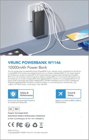 Швидка зарядка, 10000mAh Power Bank Socket AC Зовнішня батарея USB C PD QC3.0 Портативний зарядний пристрій Складаний адаптер живлення Сумісний з iPhone Samsung Huawei Смартфон, 22.5W