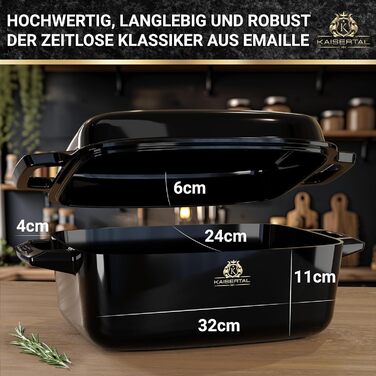 Чавунна жаровня з кришкою - емальована каструля бл. 10л - чавунна каструля овальна - 8,6кг жаровня з кришкою індукційна - каструля