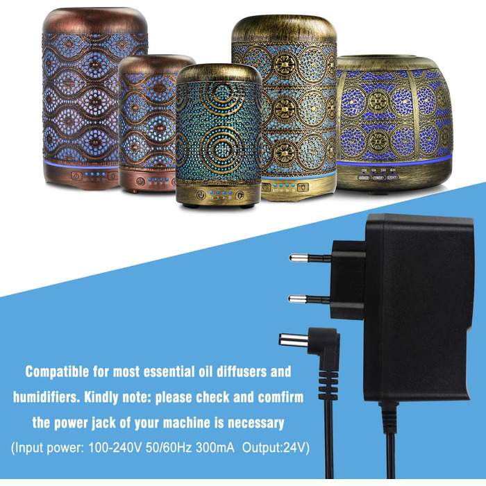 Адаптер SALKING для ароматичного розсіювача 24 В, вилка ЄС для радіобудильника, світлодіодна стрічка, швидкісний порт, світлові стрічки, USB-концентратор, комутатор, роутер/вхід 110-240 В змінного струму