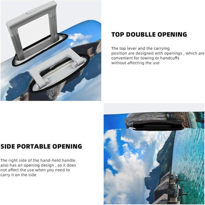 Чохол для валізи Морський пейзаж, еластичний захист від подряпин та пилу, чорний, розмір 85 см