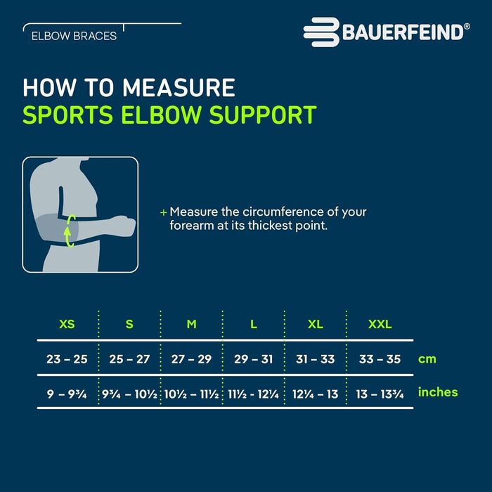 Бандаж для ліктя BAUERFEIND для тенісного та гольфістського ліктя, унісекс, повністю чорний XS
