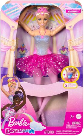 Лялька-балерина Barbie Dreamtopia Magic Light, з рожевою пачкою і світлим волоссям, 5 світлових і звукових ефектів, рухома Barbie,