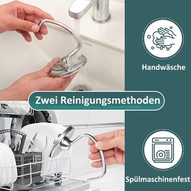 Гачок для тіста UAPPO для Kitchenaid 4.5-5QT Гачок для тіста з нержавіючої сталі Підставка для кухні Міксер Насадка Посудомийна машина Безпечні запасні частини Гачок для хліба KSM150 K45 K45SS KSM75 KSM175 Заміна