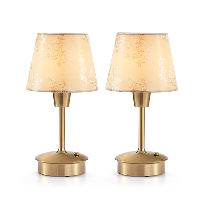 Маленькі бездротові настільні лампи для обідніх столів, вбудований акумулятор 5200 мАг, портативна сенсорна лампа з регульованою яскравістю для ресторану, вітальні, спальні, бару, їдальні, настільна лампа, нічник, шампанське, 2 шт., 2