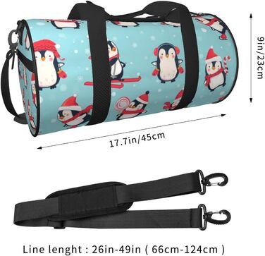 Дорожня сумка-циліндр, зимовий дизайн, пінгвіни, спортивна сумка для чоловіків та жінок, сумка-мішок, спортивна сумка