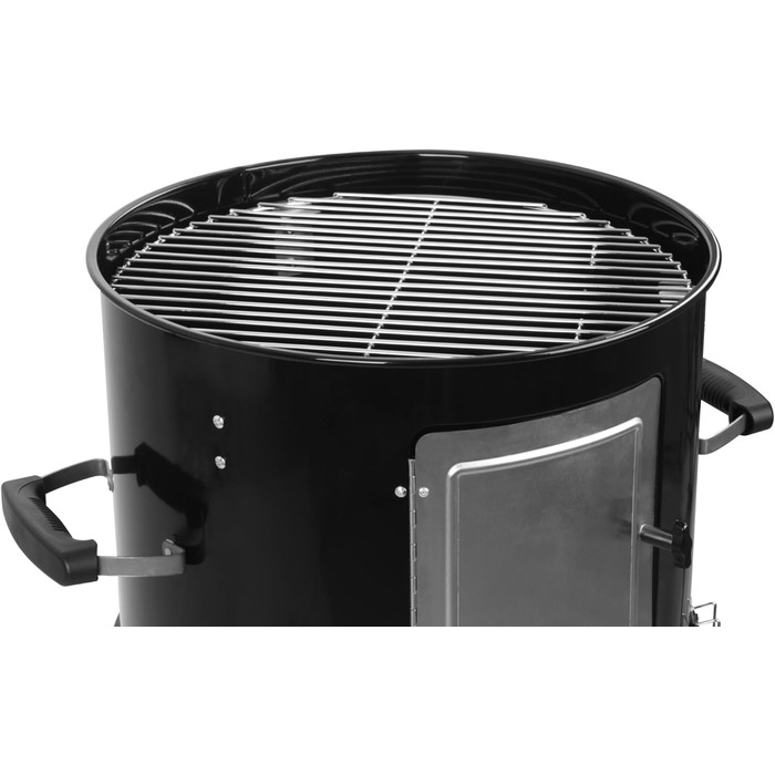 В 1 Димна бочка діаметром 47 см Гриль-бочка, вугільний гриль, вогнище Коптильня з термометром Садовий гриль, гриль-коптильня, піч-коптильня, барбекю, багатофункціональний гриль, круглий гриль, 3