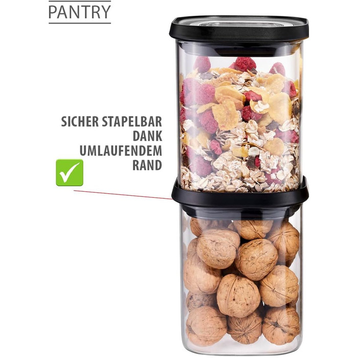 Герметична банка GEFU з кришкою, скляний контейнер для зберігання продуктів, можна брати до посудомийної машини, місткість 900 мл