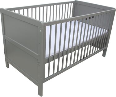 Дитяче ліжко, юніорське ліжко, приліжкове ліжко 140x70 см 3в1 з матрацом, сіре