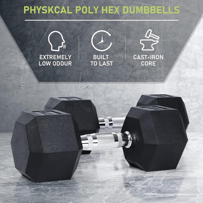 Гантелі PhysKcal Hexagon Dumbbells, гексагональні, 12,5 кг