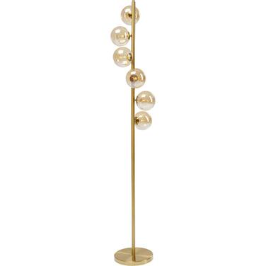 Підлоговий світильник Kare Design Scala Balls, золото, 160x28x28 см, торшер для читання, сталевий каркас, скляні плафони, лампи не входять, для вітальні