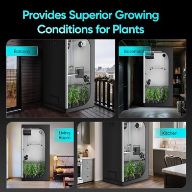 Комплект для вирощування Growzelt, 240W, 100x100x200 см LED-лампа повного спектру з вбудованим контролером та система вентиляції 17 см з вугільним фільтром, гідропонний гроубокс з термометром