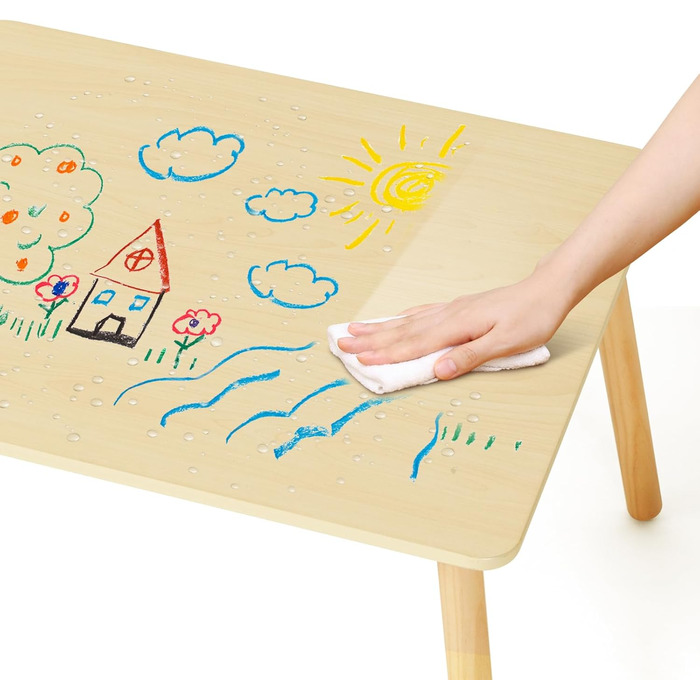 Дитячий стіл OOOK з 2 стільцями, Дерев&39яний дитячий стіл та комплект стільців, Дитячий комплект сидінь з 2 стільцями у формі тварин, Комплект сидінь для дітей від 3 років для дитячих кімнат та дитячих садків