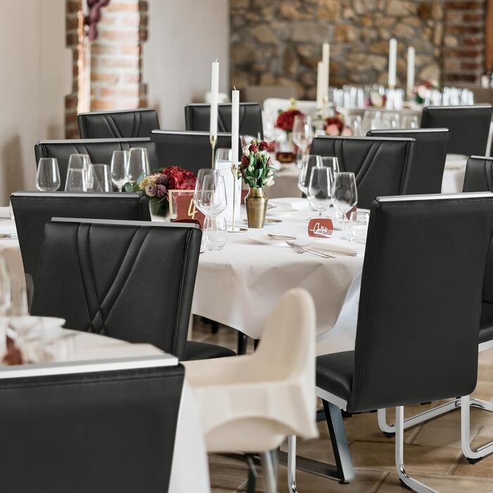 Комплект обідніх стільців Yaheetech з 2 шт. , кухонний стілець, консольний стілець з металевою основою, ергономічний стілець для відвідувачів, консольні стільці для їдальні/кухні/ресторану, чорний 2 чорного кольору