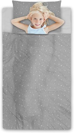 Дитячий спальний мішок з подушкою та блискавкою для малюків 3-7 років - 75x140 см, дитячий спальний мішок для дитячого садка, ковдра-спальний мішок, сертифікований Oeko-Tex, 75 x 140 см, дизайн Galaxy