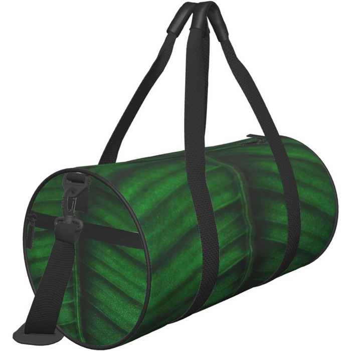 Спортивна сумка для подорожей, малюнок бананове листя, принт з ефектом нічного сяйва, чорний колір, універсальний розмір, дорожня сумка