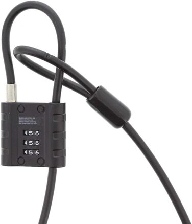 Замок тросовий Burg-Wchter з кодовим замком, для велосипеда, мотоцикла, електросамоката, садових меблів, 725 300 SnapLock, чорний, 3 м