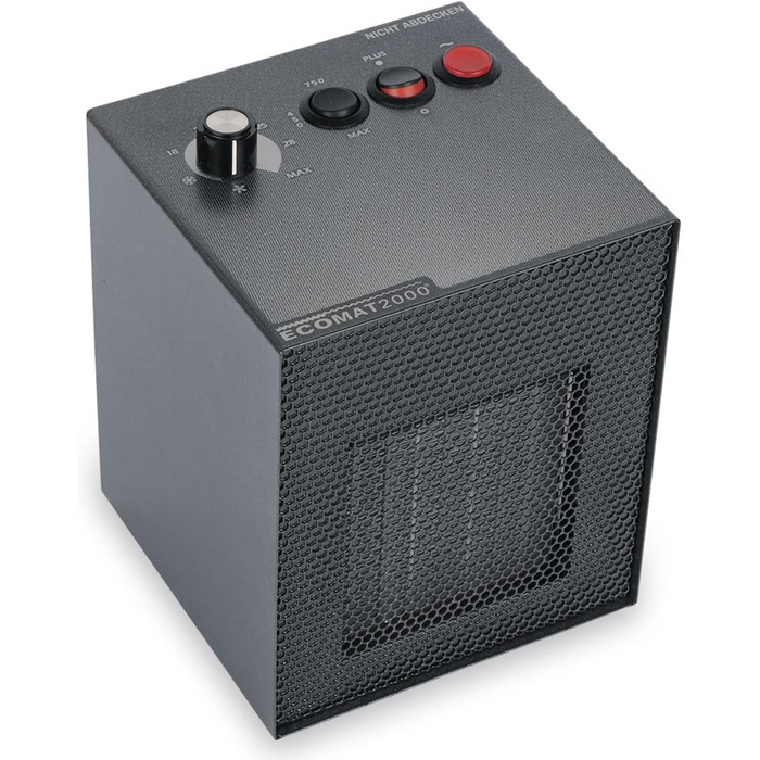 Мобільний тепловентилятор 230В 450Вт / 750Вт / 1800Вт терморегулятор автоматичне вимкнення антрацит, 2000 Classic Plus