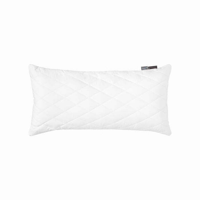 Подушка Centa-Star Famous, 40 x 80 см, наповнювач з мікрофібри Breeze, змінна кількість наповнювача, із застібкою-блискавкою, Oeko-Tex Standard 100 Клас 1, поздовжнє простьобування, біла, (1 упаковка)