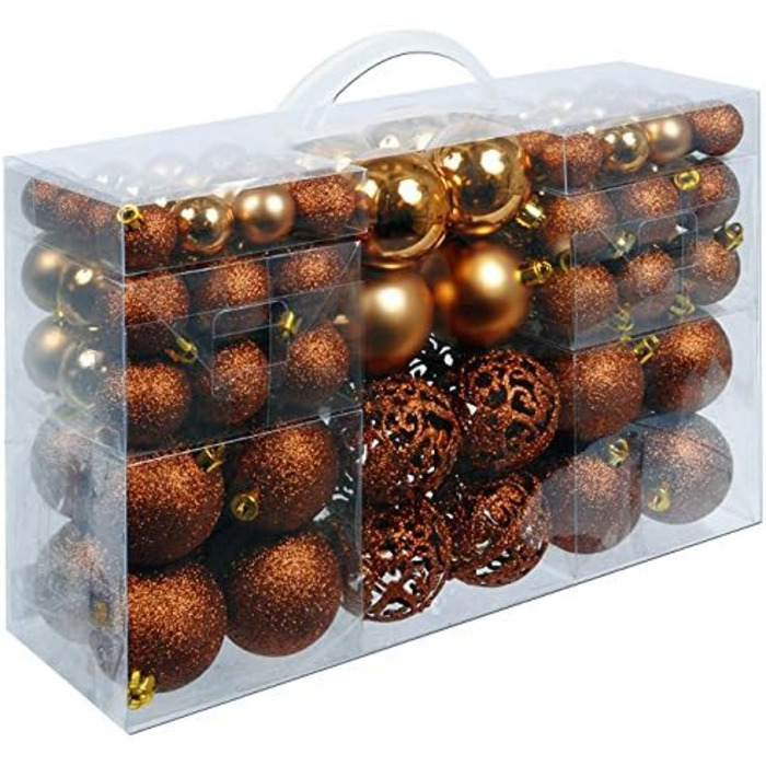 Різдвяні кульки 100 шт коричневі Deuba